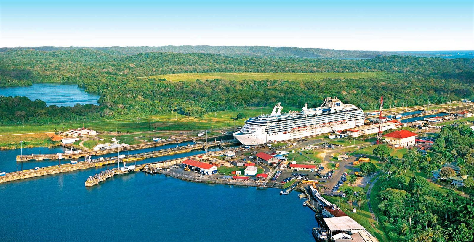 Cruise ship in the Panama Canal locks
